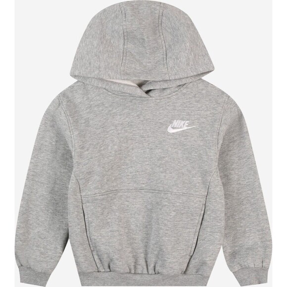 Nike Essential Pullover Hoodie Swoosh Kids Heather Light Gray SZ S (128-137 Cm) - Picture 2 of 7